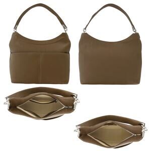 SAS NWOT Edee Taupe Brown Pebble Leather Hobo Bag Shoulder Purse Handbag